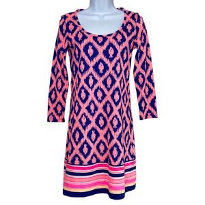 Lilly Pulitzer Beacon Little Fish Chase Dress Bomber Blue size XS Beachy Preppy